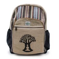 Großer Hanf-Rucksack – Bodhi-Baum-Design