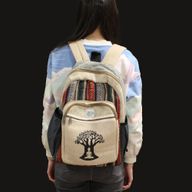 Großer Hanf-Rucksack – Bodhi-Baum-Design