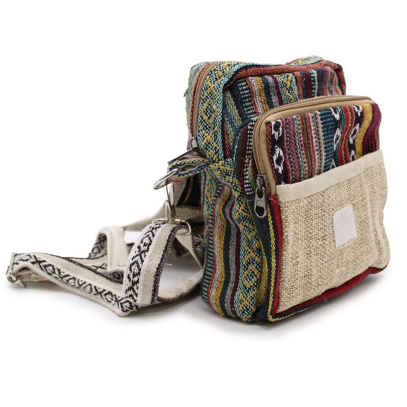 Body-Cross Reisetasche aus natürlichem Hanf und Jhari