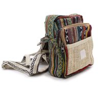 Body-Cross Reisetasche aus natürlichem Hanf und Jhari