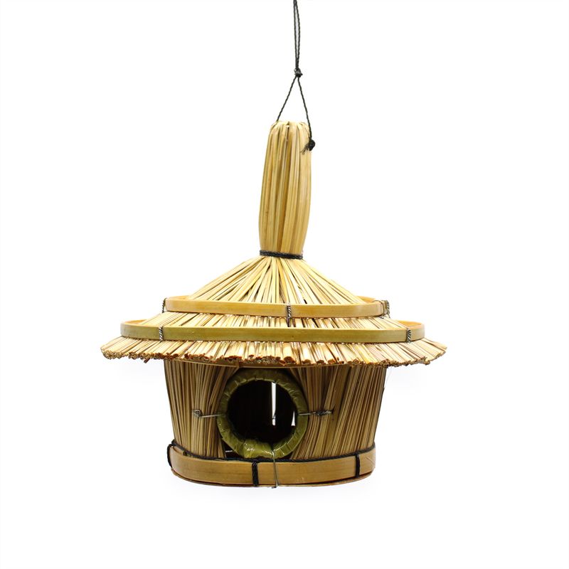 Kleine runde Seegras-Vogelbox 17x17cm