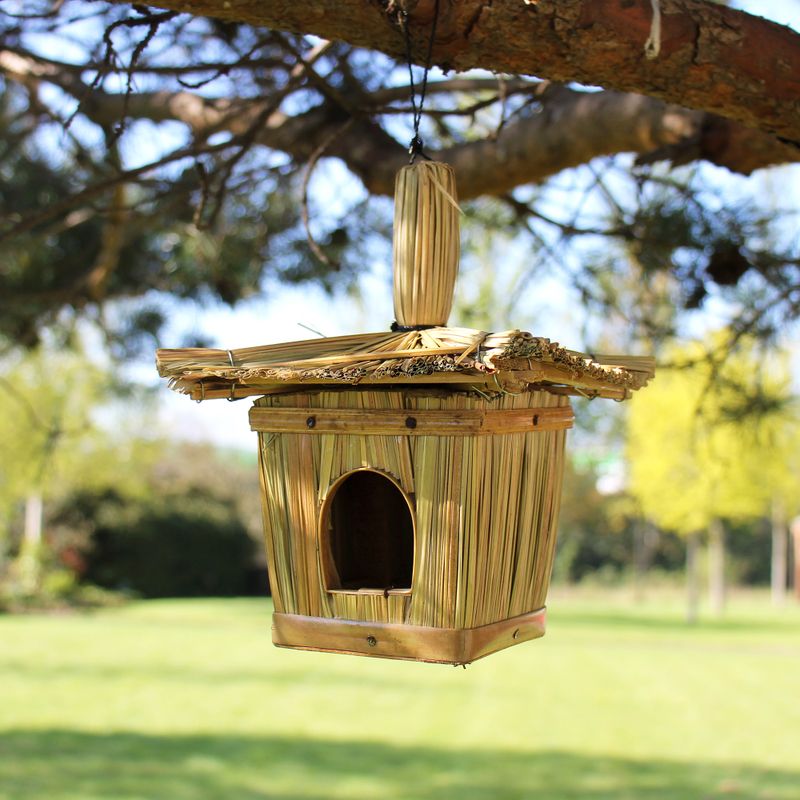 Kleine quadratische Seegras-Vogelbox 18x13cm