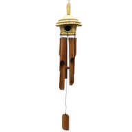 Runde Seegras-Vogelbox mit Glockenspielen 45x17cm
