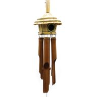 Runde Seegras-Vogelbox mit Glockenspielen 45x17cm