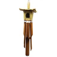 Quadratische Seegras-Vogelbox mit Glockenspielen 49x15cm