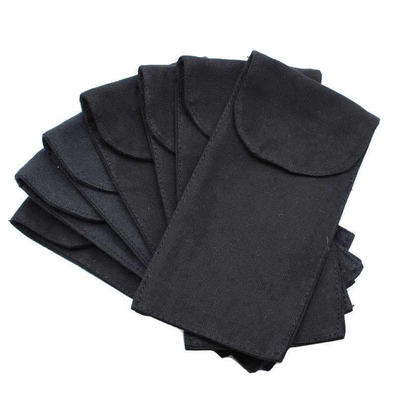 Baumwolltasche für Edelstein-Gesichtsroller 6,75 Unzen - Schwarz 9x19xcm