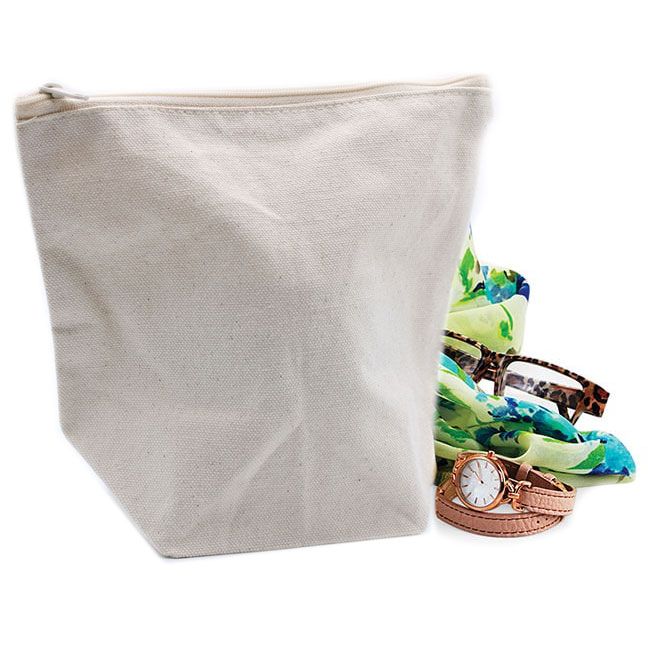 Kulturtasche aus natürlicher Baumwolle, 10 oz – mittlere Tasche
