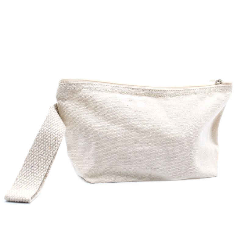 Kulturtasche aus natürlicher Baumwolle, 10 oz – Handhalter