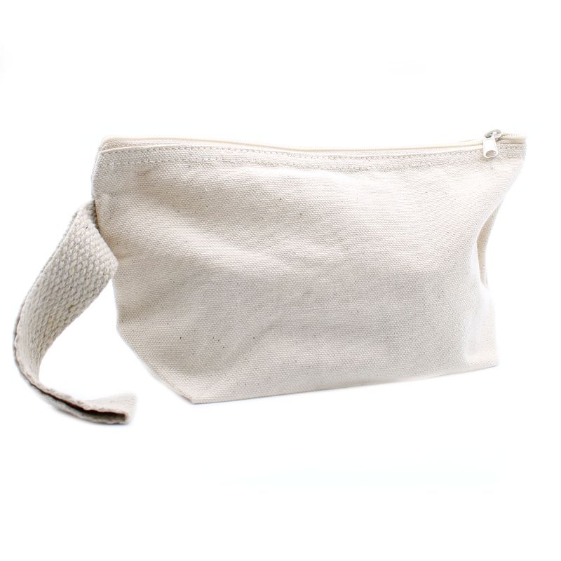 Kulturtasche aus natürlicher Baumwolle, 10 oz – Handhalter