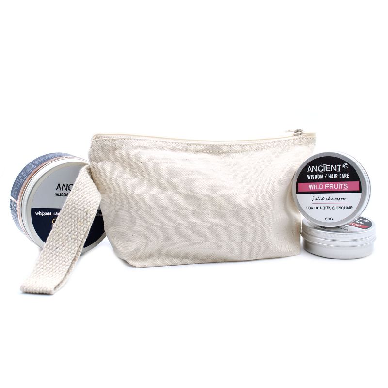 Kulturtasche aus natürlicher Baumwolle, 10 oz – Handhalter
