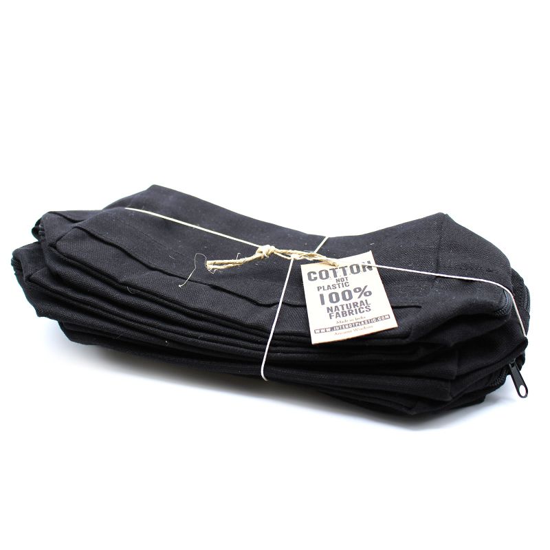 Kulturtasche aus schwarzer Baumwolle 10 oz - Classic Square