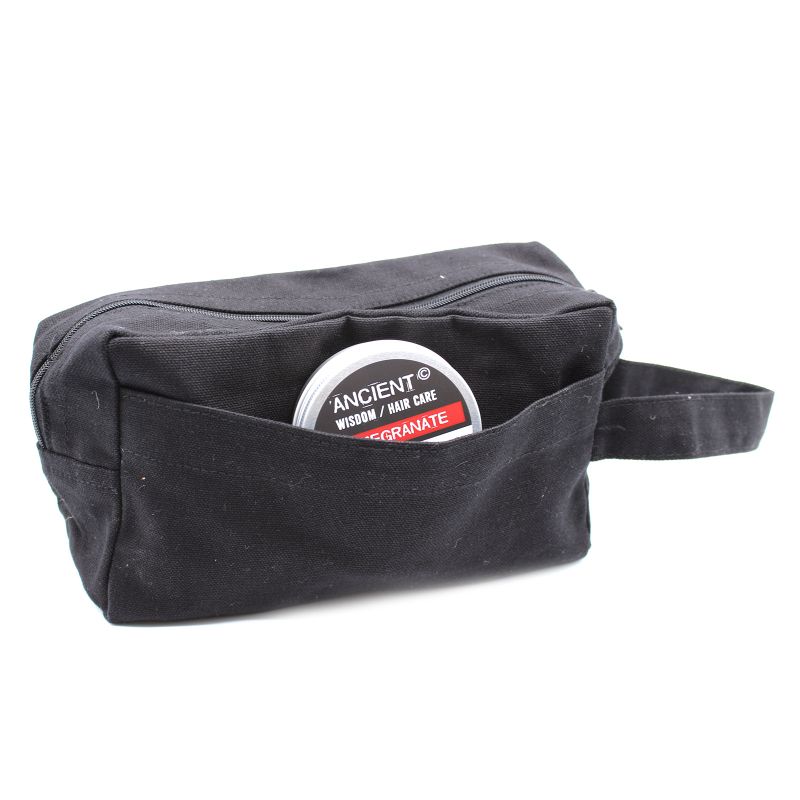 Kulturtasche aus schwarzer Baumwolle 10 oz - Classic Square