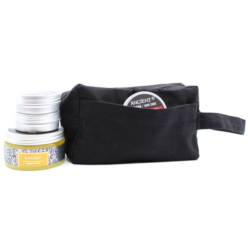 Kulturtasche aus schwarzer Baumwolle 10 oz - Classic Square