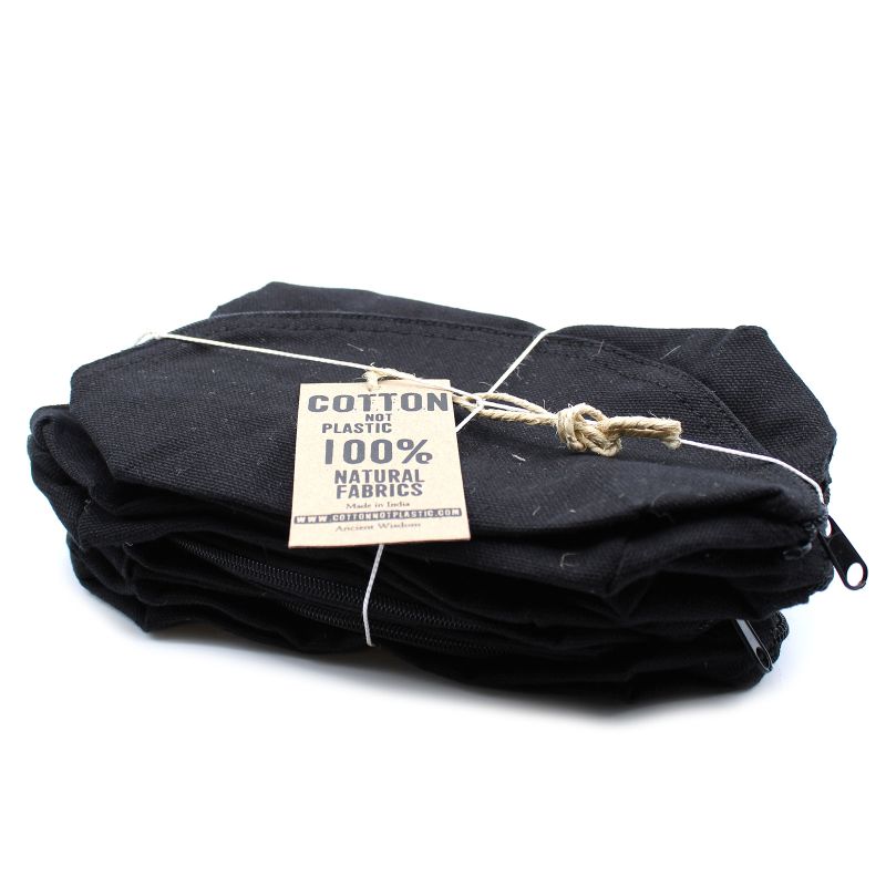 Kulturtasche aus schwarzer Baumwolle 10 oz - Moon Bag
