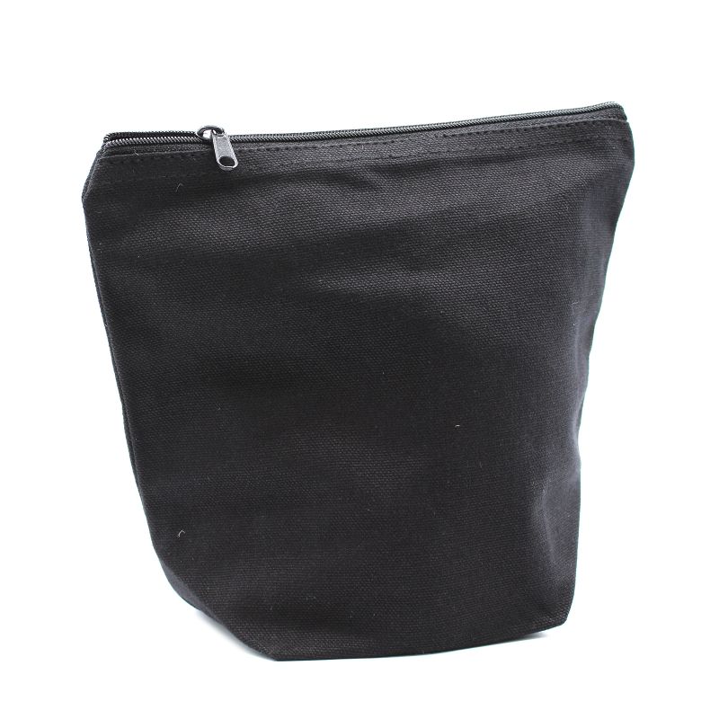 Kulturtasche aus schwarzer Baumwolle, 10 oz – mittlerer Beutel