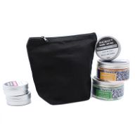 Kulturtasche aus schwarzer Baumwolle, 10 oz – mittlerer Beutel
