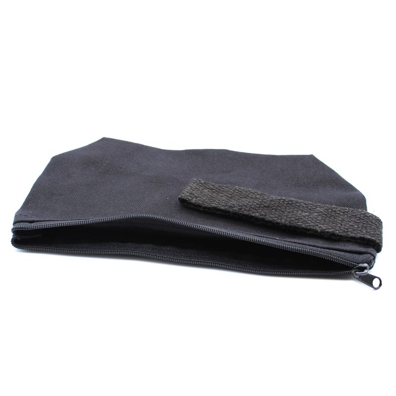 Kulturtasche aus schwarzer Baumwolle 10 oz – Handhalter