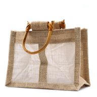 Geschenktasche aus Jute mit Baumwoll-Fenster  - mittelgroß 'natur'