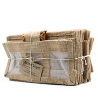 Geschenktasche aus Jute mit Baumwoll-Fenster  - groß 'natur'