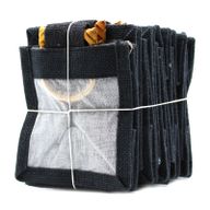 Geschenktasche aus Jute mit Baumwoll-Fenster  - klein 'schwarz'