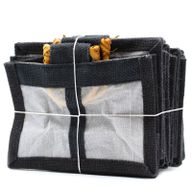 Geschenktasche aus Jute mit Baumwoll-Fenster  - mittelgroß 'schwarz'
