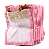 Geschenktasche aus Jute mit Baumwoll-Fenster  - klein 'rosa/natur'