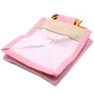 Geschenktasche aus Jute mit Baumwoll-Fenster  - klein 'rosa/natur'