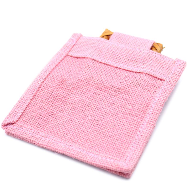 Geschenktasche aus Jute mit Baumwoll-Fenster  - klein 'rosa'