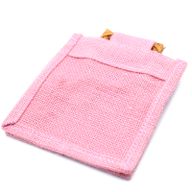 Geschenktasche aus Jute mit Baumwoll-Fenster  - klein 'rosa'