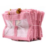 Geschenktasche aus Jute mit Baumwoll-Fenster  - mittelgroß 'rosa'