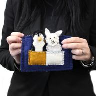 Filzbeutel mit Fingerpuppen 'Welpen'