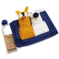 Filzbeutel mit Fingerpuppen 'Welpen'