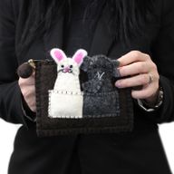 Filzbeutel mit Fingerpuppen 'Elefant & Maus'