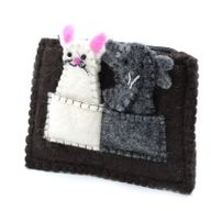 Filzbeutel mit Fingerpuppen 'Elefant & Maus'