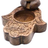 Kleiner Mango Holz Räuchergefäß - Hamsa