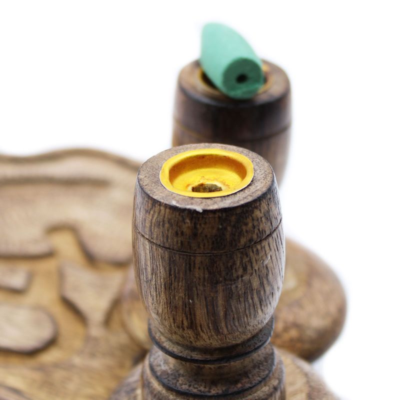 Kleiner Mango Holz Räuchergefäß - Hamsa