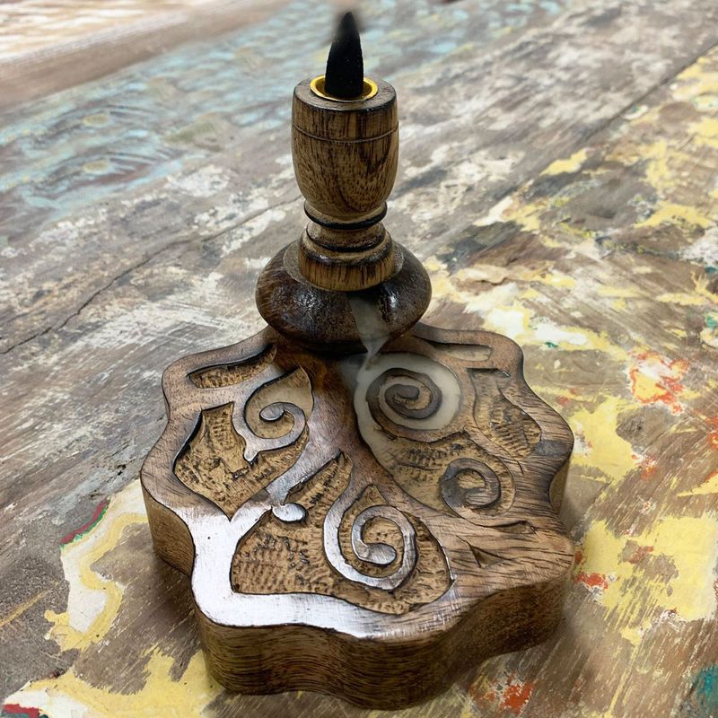Kleiner  Mango Holz Räuchergefäß - Tree of Life