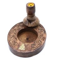 Kleiner  Mango Holz Räuchergefäß - Brass Buddha