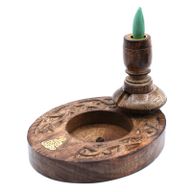Kleiner  Mango Holz Räuchergefäß - Brass Buddha