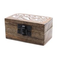 Holzbox weissgewaschen- 3x1.5 Pillendose Slawisches Design