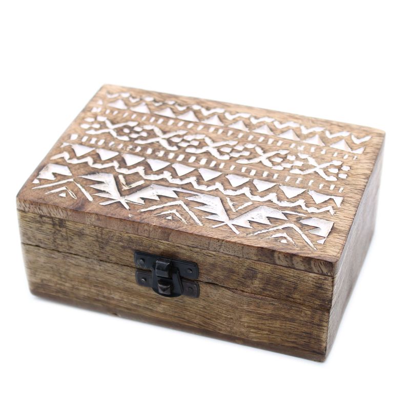 Holzbox weissgewaschen - 6x4 Slawisches Design
