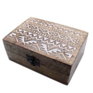 Holzbox weissgewaschen - 6x4 Slawisches Design