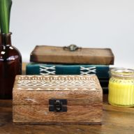 Holzbox weissgewaschen - 6x4 Slawisches Design