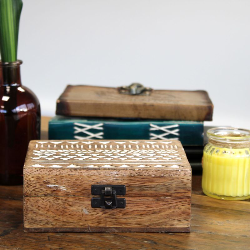 Holzbox weissgewaschen - 6x4 Slawisches Design