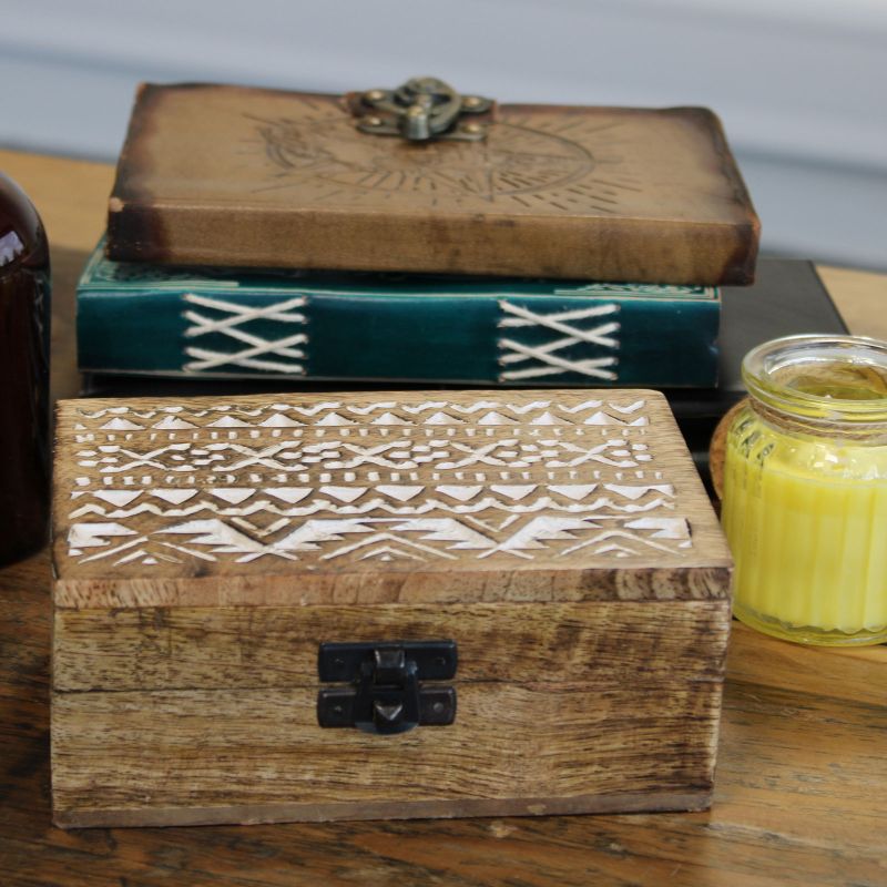 Holzbox weissgewaschen - 6x4 Slawisches Design