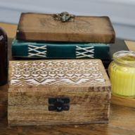 Holzbox weissgewaschen - 6x4 Slawisches Design