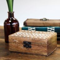 Holzbox weissgewaschen - 6x4 Slawisches Design