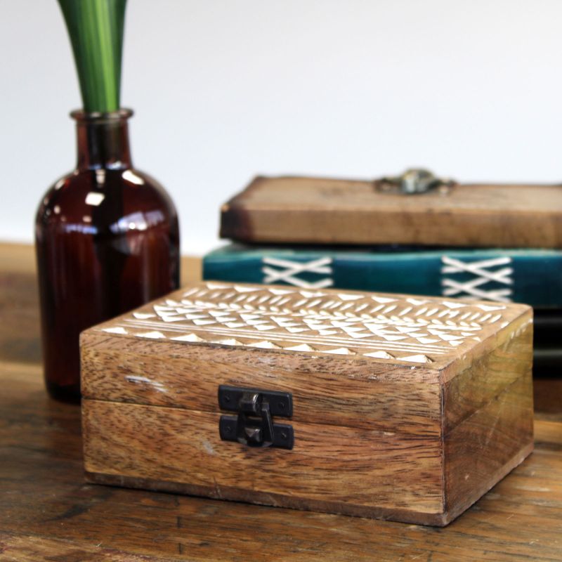 Holzbox weissgewaschen - 6x4 Slawisches Design