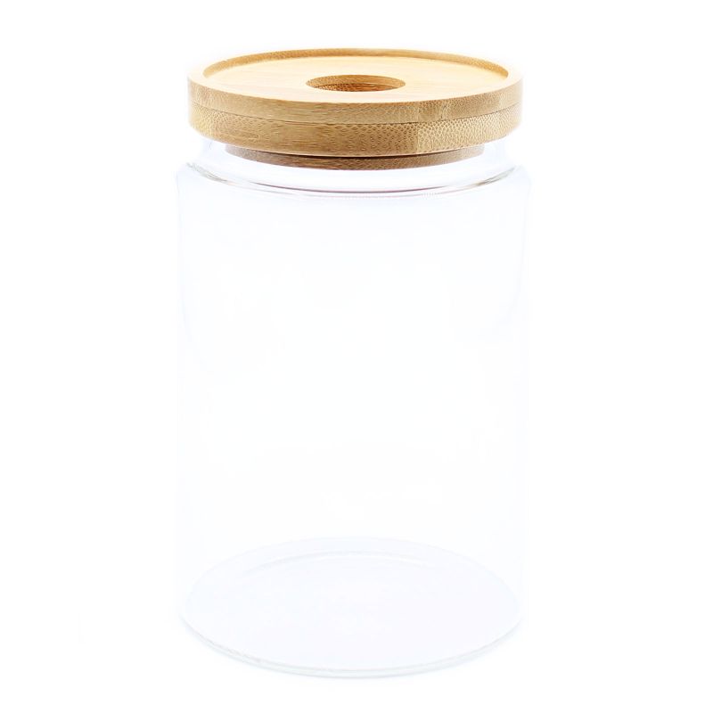 Glas mit Bambusdeckel 15cm