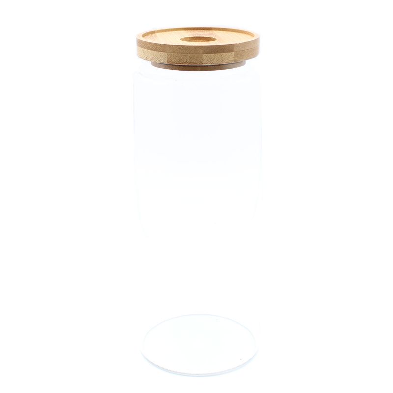 Glas mit Bambusdeckel 20cm